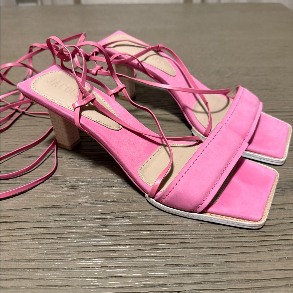 Jacquemus Pink Strappy Heels